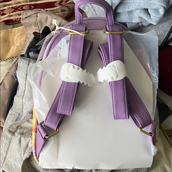 Loungefly Lavender Pegasus Kids Mini Backpack with Pastel Characters - Picture 2 of 2